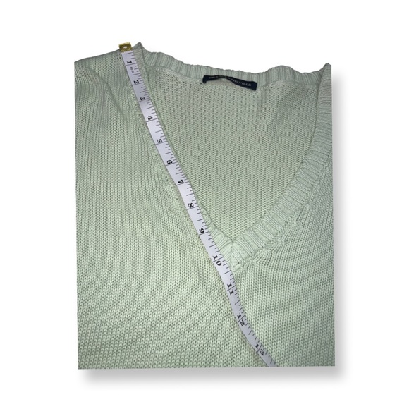 Brandy Melville V-Neck Sweater Light Green Lime Light Mint XS Longsleeve Knit. - Picture 3 of 13